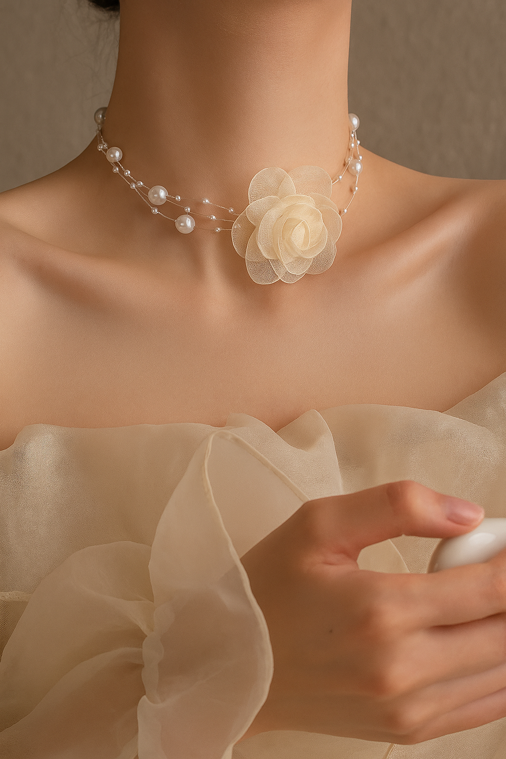 Pearl Rosé Wrap Choker