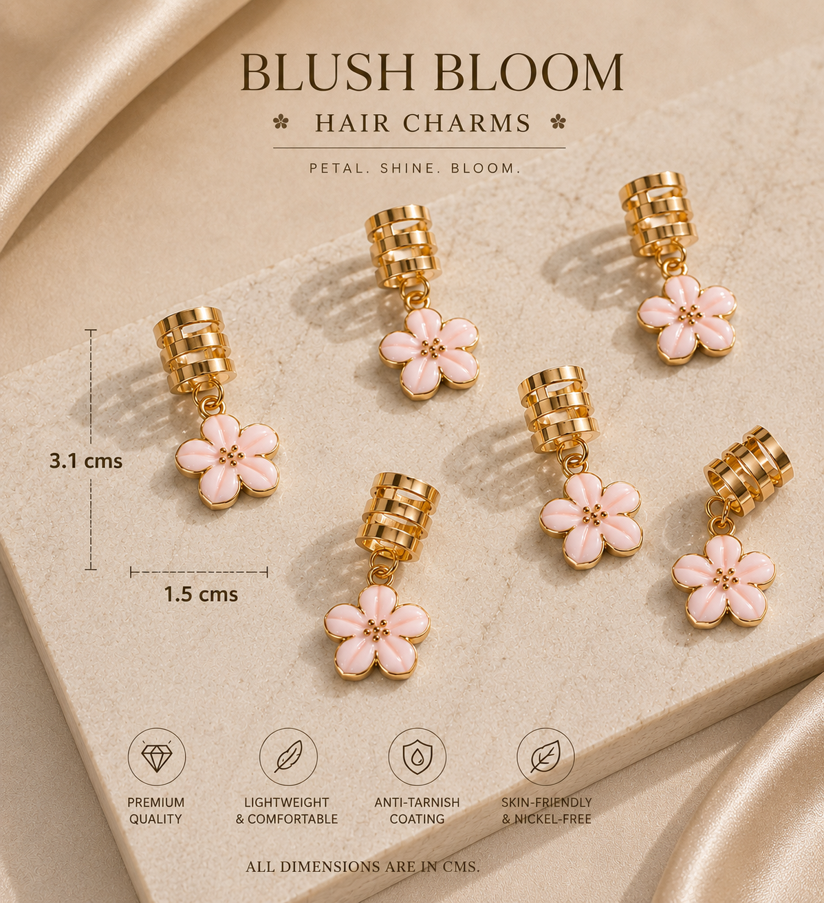 Blush Bloom Hair Charm